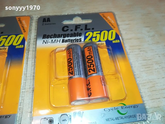 C.F.L.2500MAH NI-MH 2 КОМПЛЕКТА БАТЕРИИ-4БР ВНОС-GERMANY, снимка 5 - Батерии, зарядни - 28363575