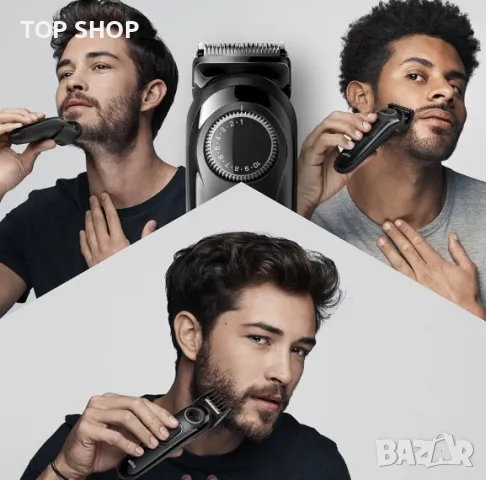 Тример Braun Beard Trimmer BT3222 Wet&Dry, Прецизен въртящ се бутон, 1 гребен, Черен, снимка 3 - Машинки за подстригване - 48925515