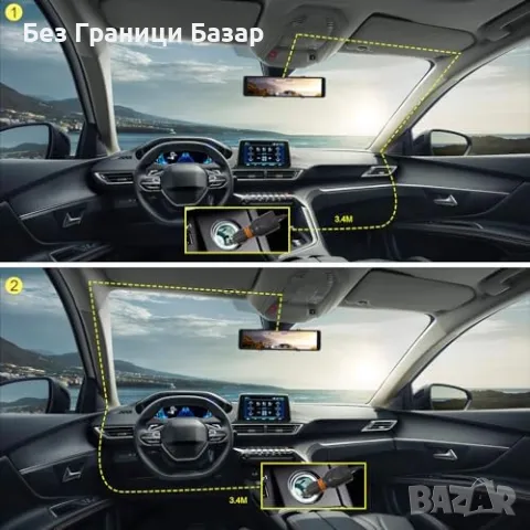 Нова Двойна камера за кола 10” Full HD с нощно виждане, 150° ъгъл и 64GB карта, снимка 5 - Друга електроника - 47945649