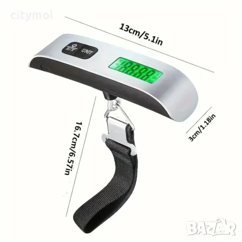 Ръчен кантар/везна за багаж с LCD дисплей, до 50 кг​, снимка 6 - Везни - 48293112
