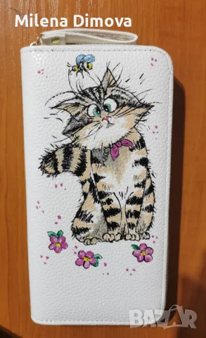 Портмоне с рисувано коте