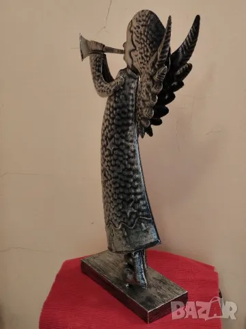 Метално ангелче с музикална тръба. , снимка 4 - Статуетки - 50202302