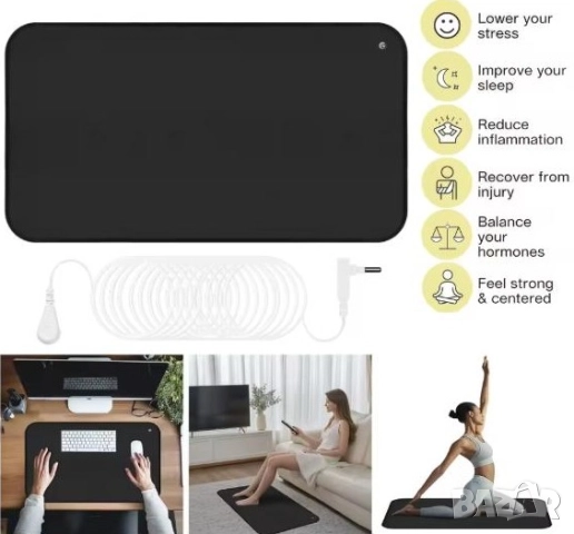 Уелнес Заземяваща Подложка за Заземяване Антистатичен Заземител Заземяващо Килимче за Заземяване БИО, снимка 2 - Други - 51999096