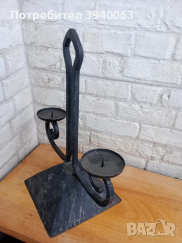 Стар свещник от ковано желязо, снимка 6 - Други ценни предмети - 53207795