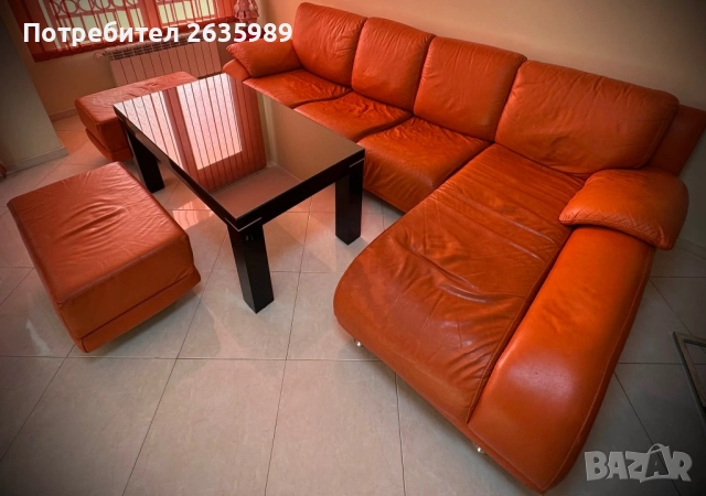 Кожен диван(Естествена кожа), снимка 3 - Дивани и мека мебел - 52517118