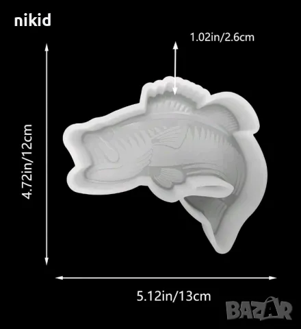 Риба сом шаран голям дълбок силиконов молд форма калъп смола шоколад гипс сапун свещ декор, снимка 2 - Форми - 48508027