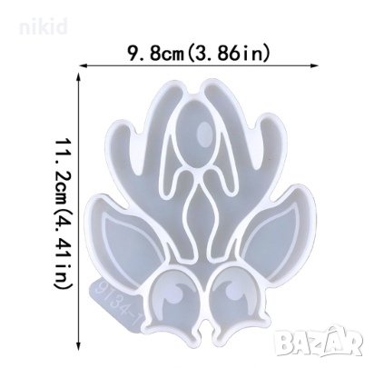 елен части очи нос уши рога шапка силиконов молд форма фондан шоколад смола декор украса торта, снимка 3 - Форми - 43690324