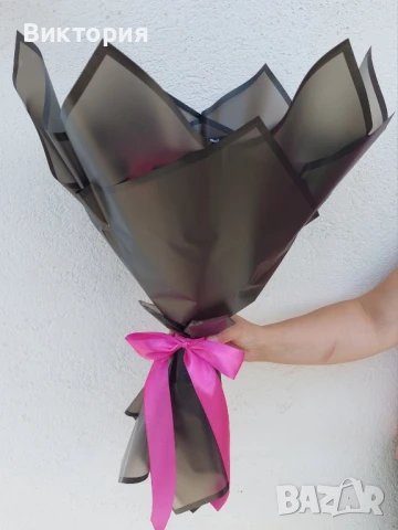 Букет от вечни сатенени рози , снимка 2 - Декорация за дома - 51248596