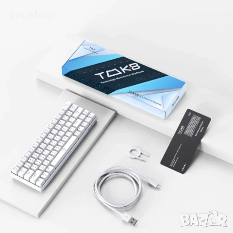 TMKB T63 механична клавиатура с Blue Switch, Bluetooth / 2.4G, снимка 2 - Клавиатури и мишки - 50511315