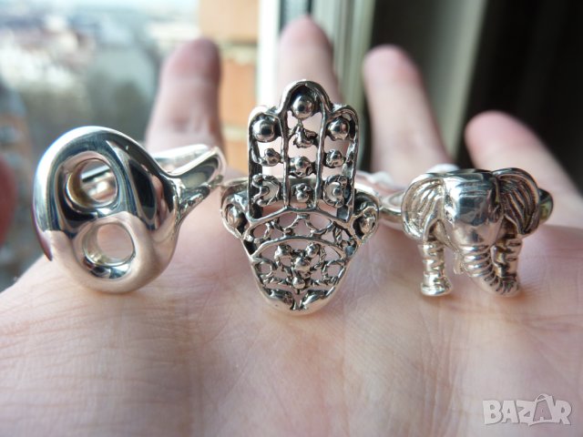 Нов сребърен пръстен ръка, халка 1.7, снимка 2 - Пръстени - 43854862