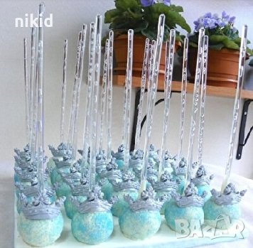 24 бр Прозрачни пластмасови пръчки пръчици за близалки клечки клечици лолипопс cake pops Cakepops