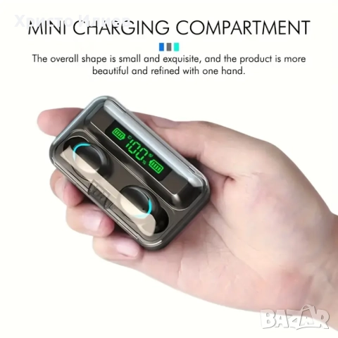 Безжични Bluetooth слушалки с кутия за зареждане LED дисплей вграден микрофон, снимка 8 - Безжични слушалки - 51579599