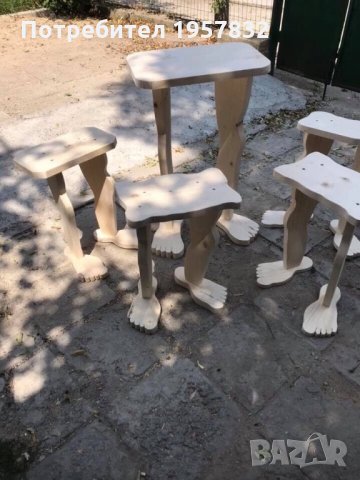 Дизайнерска декоративна дървена маса със стъпала ръчна изработка, снимка 4 - Декорация за дома - 26228497