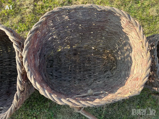 Стари плетени кошове. , снимка 4 - Антикварни и старинни предмети - 50692904