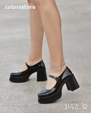 Обувки на ток - черен лак - SDF90 , снимка 2 - Дамски обувки на ток - 51400311