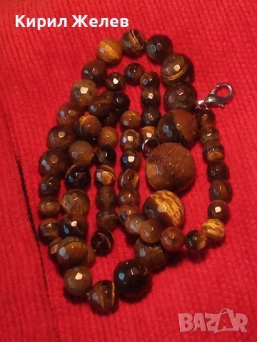 ПРЕКРАСЕН ФАСЕТИРАН КАМЪК ТИГРОВО ОКО АРТ - КОЛИЕ 9902, снимка 9 - Колиета, медальони, синджири - 29555956