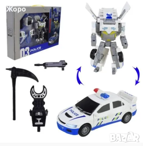трансформер Bumblebee в полицейска кола в бял или син цвят 625263, снимка 4 - Образователни игри - 48261020