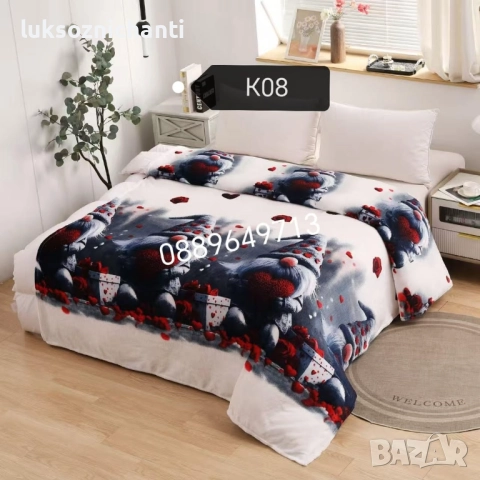 Коледни поларени одеяла, снимка 8 - Олекотени завивки и одеяла - 48450164