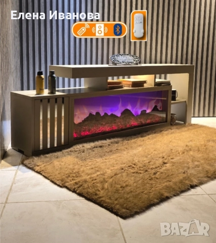 Декоративна камина заедно с шкаф 