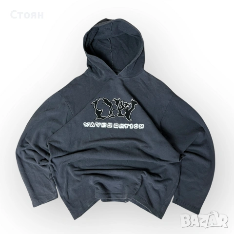 DW Wave Section Y2K Graffitti Hip-Hop Lettered Graphic Hoodie