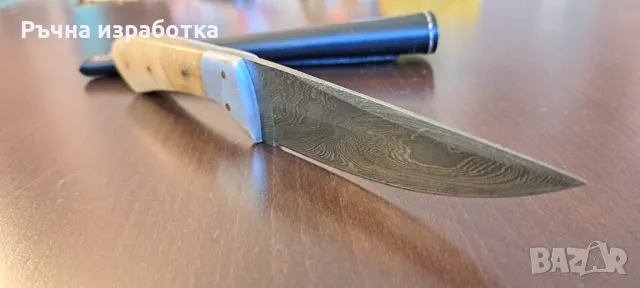 нож ръчна изработка дамаска стомана и камилска кост кания, снимка 8 - Ножове - 48085966