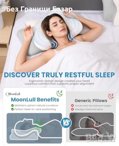 Нова Мемори пяна възглавница за сън и облекчаване на болки във врата, снимка 7 - Възглавници - 51888868