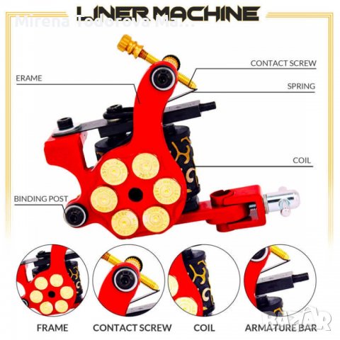 Професионален комплект машини за татуиране, снимка 8 - Друго оборудване - 38064015