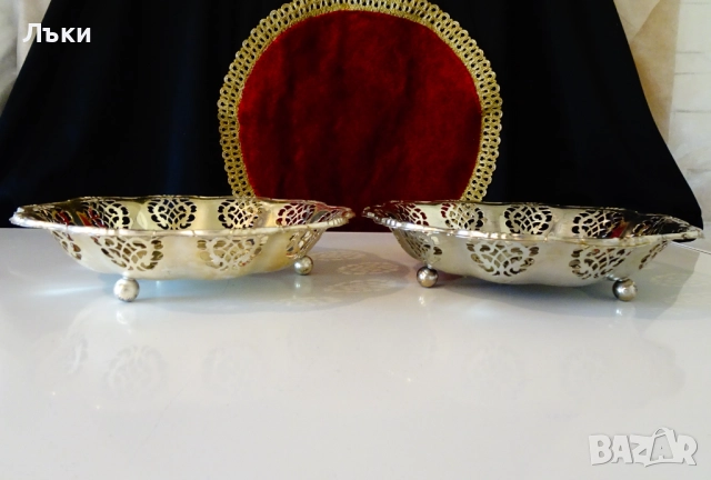 Посребрена фруктиера Quist,ажур,барок. , снимка 4 - Антикварни и старинни предмети - 52336297