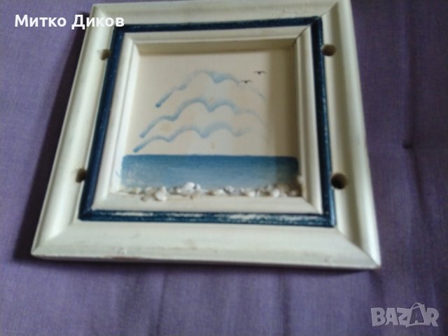 Картина морски пейзаж за закачане на стена малка ръчно направена, снимка 2 - Декорация за дома - 44050393