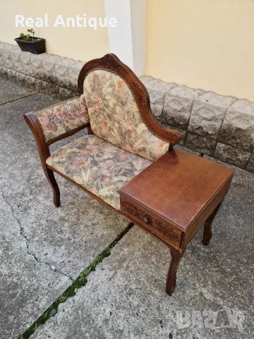 Прекрасна антикварна френска барокова салонна пейка , снимка 6 - Антикварни и старинни предмети - 50245117