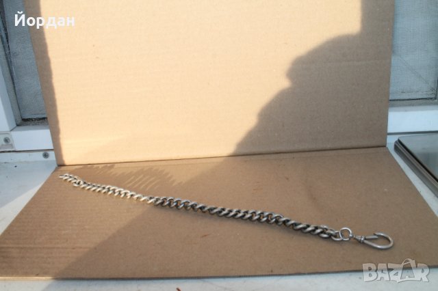 Сребърен синджир/кюспек за джобен часовник, снимка 2 - Антикварни и старинни предмети - 43895864