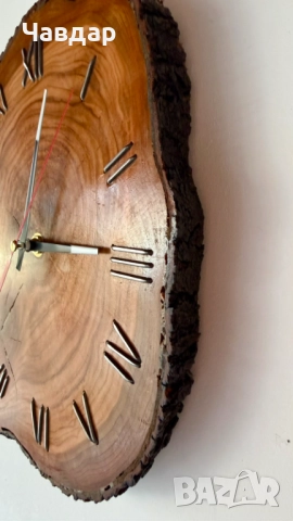 Ръчно изработен дървен стенен часовник, снимка 3 - Декорация за дома - 52508597