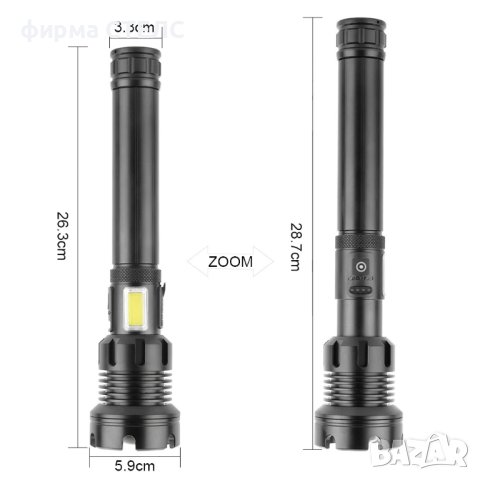 Фенер STELS S90, XHP90, LED, 7 Режима, USB зареждане, снимка 12 - Други инструменти - 44043287