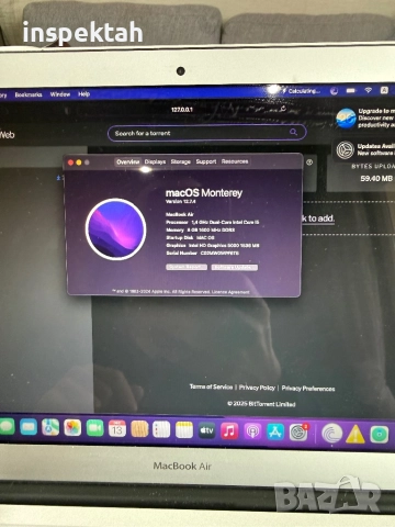 Лаптоп Apple MacBook Air A1466, снимка 4 - Лаптопи за дома - 52771066