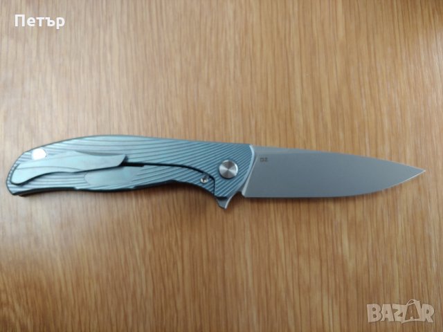 Сгъваем нож Green Thorn F95 HATI дръжка титан карбон острие D2, снимка 2 - Ножове - 27754062
