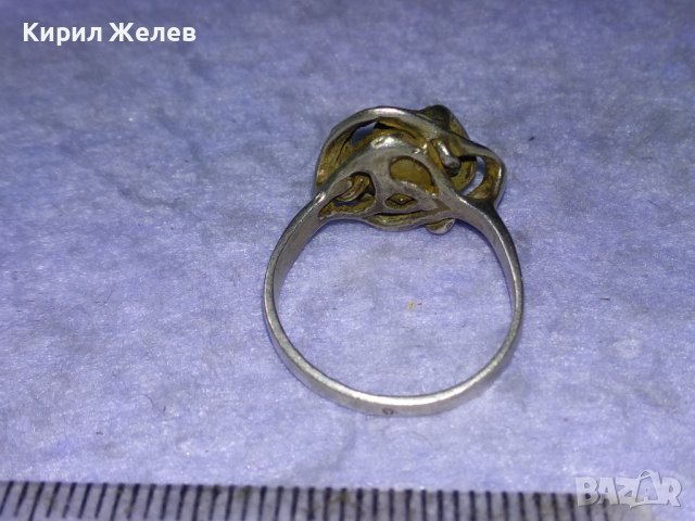 СРЕБЪРЕН РЕТРО АРТ ПРЪСТЕН РОЗА СРЕБРО 925 АЖУРНА РЪЧНА СТАРА ИЗРАБОТКА 40155, снимка 11 - Пръстени - 43226765