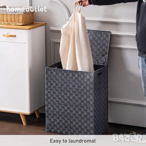 ПРОМОЦИЯ Кош за пране с капак от полипропилен YDSL45-BLK-DE-C, снимка 4 - Други стоки за дома - 52721875