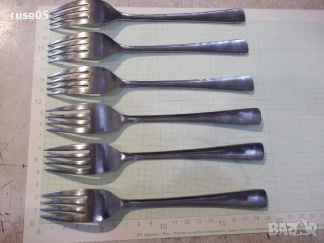 Лот от 6 бр. вилици с релефни дръжки, снимка 3 - Прибори за хранене, готвене и сервиране - 53134421
