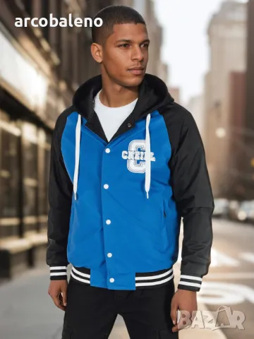 Мъжко двулицево бомбър яке с качулка, 2цвята , снимка 2 - Якета - 50282782