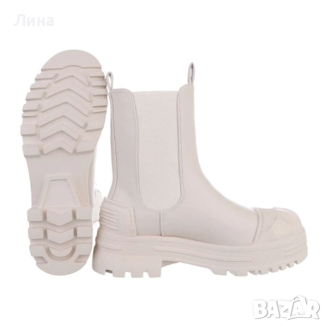 Дамски боти тип челси, бежови, еко кожа, 36 и 37 номер, снимка 4 - Дамски боти - 51523107