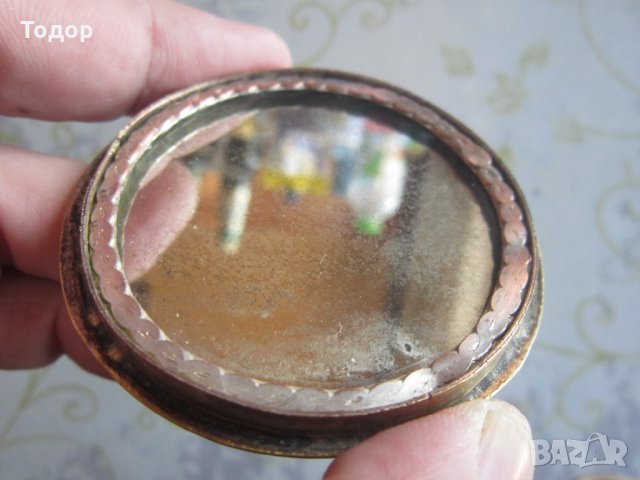 Старинна бронзова кутия кутийка седеф и огледало , снимка 7 - Колекции - 33598728