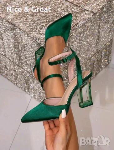Дамски обувки в тъмно зелено , снимка 3 - Сандали - 50401346