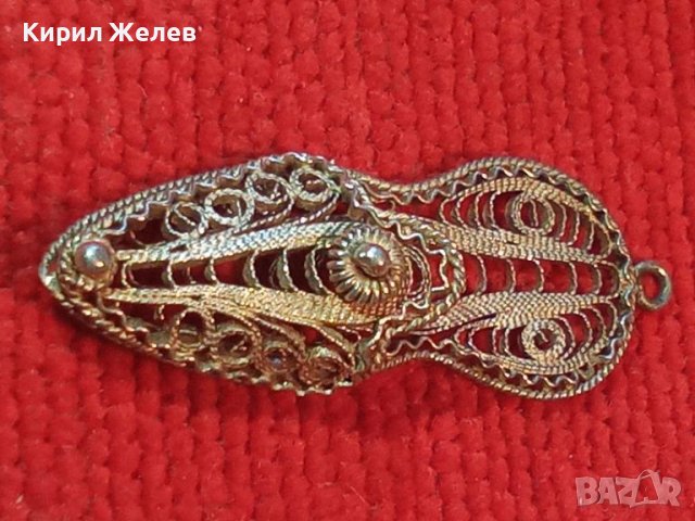 СТАРИННА СРЕБЪРНА ВИСУЛКА ЧЕХЪЛЧЕ ФИЛИГРАННО СРЕБРО МАЙСТОРСКА БИЖУТЕРСКА РЪЧНА РЕТРО РАБОТА 44270, снимка 3 - Антикварни и старинни предмети - 45498144