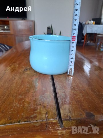 Старо емайлирано джезве,касерола, снимка 2 - Други ценни предмети - 43314578