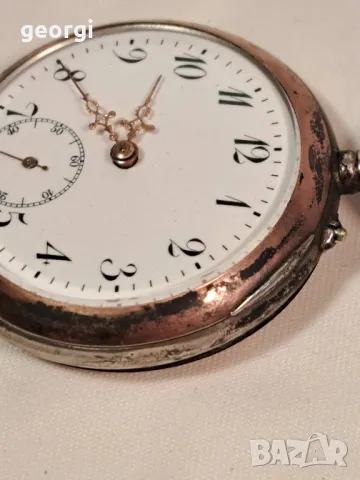 сребърен джобен часовник , снимка 3 - Джобни - 49332079
