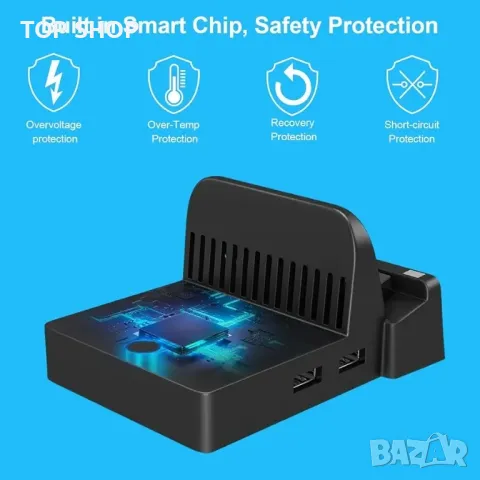 мини портативна докинг станция за превключвател за Nintendo Switch Dock, снимка 4 - Игри за Nintendo - 48747926