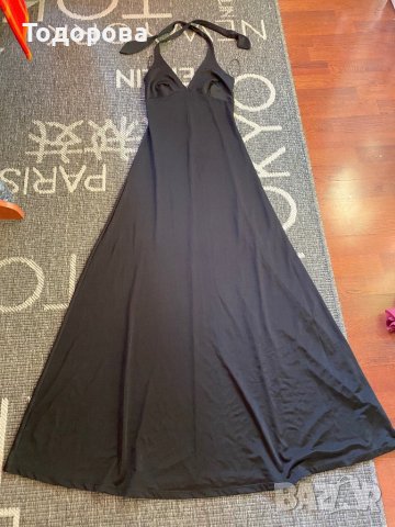 Дълга черна рокля с гол гръб, снимка 1 - Рокли - 43838651