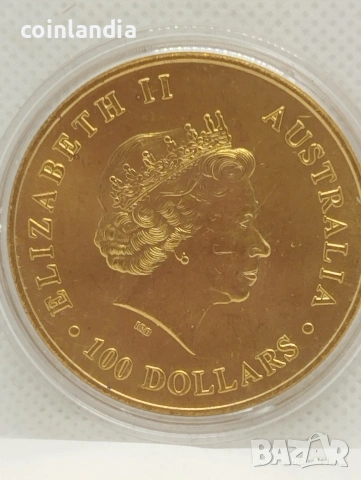 позлатена монета Австралия репродукция , снимка 2 - Нумизматика и бонистика - 53291132