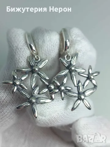 Сребърни обеци, снимка 1