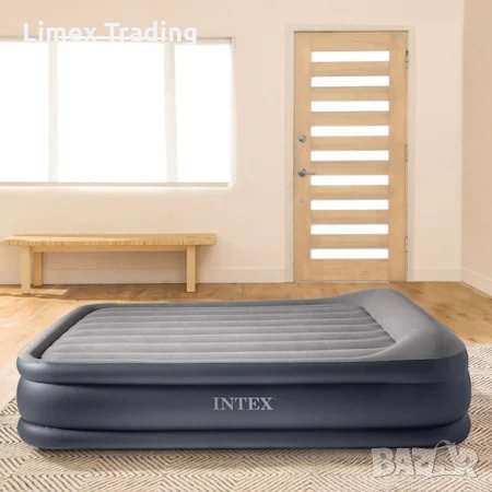 Надуваем матрак INTEX Deluxe "Queen Size", 152x203x42 см, Вградена електрическа помпа, снимка 1